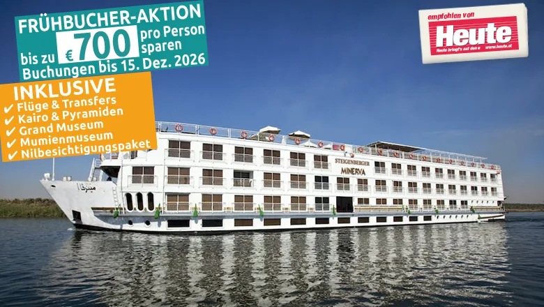 10 Tage Kombi-Reise Kairo mit Nilkreuzfahrt MS Steigenberger Minerva inkl. Flüge